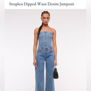 NWT! Abercrombie & fitch strapless denim jumpsuit size small petite